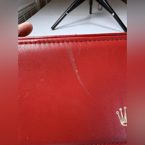 Used ROLEX: Red, Leather & Logo Watch Case/Box Set - Picture 9 of 16